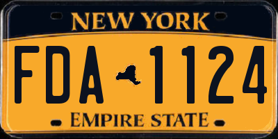NY license plate FDA1124