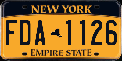 NY license plate FDA1126