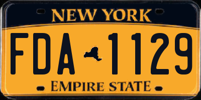 NY license plate FDA1129