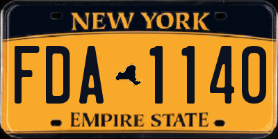 NY license plate FDA1140