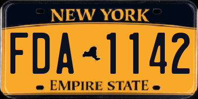 NY license plate FDA1142