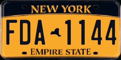 NY license plate FDA1144