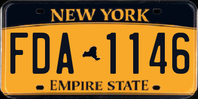 NY license plate FDA1146