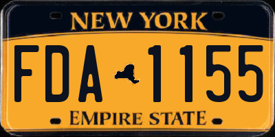 NY license plate FDA1155
