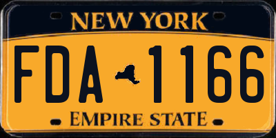 NY license plate FDA1166