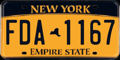 NY license plate FDA1167