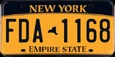 NY license plate FDA1168
