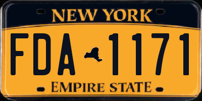 NY license plate FDA1171