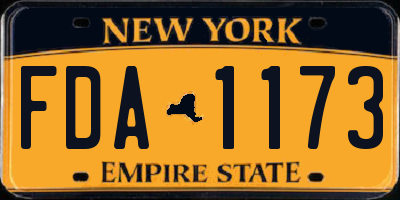 NY license plate FDA1173