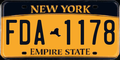 NY license plate FDA1178