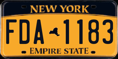 NY license plate FDA1183