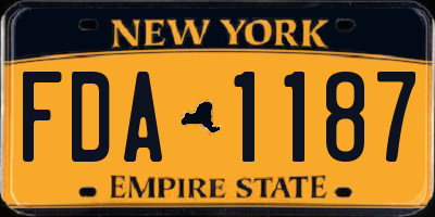 NY license plate FDA1187