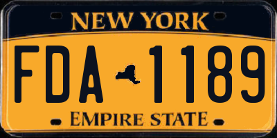 NY license plate FDA1189