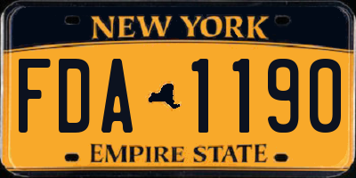 NY license plate FDA1190