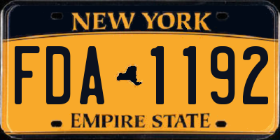 NY license plate FDA1192