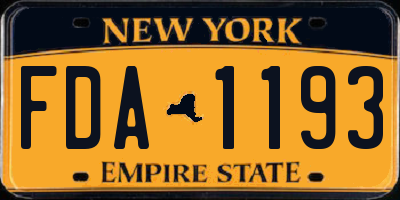 NY license plate FDA1193
