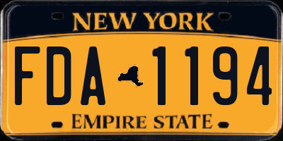 NY license plate FDA1194