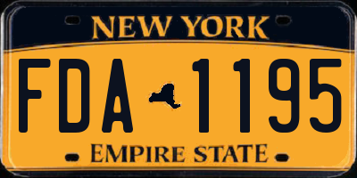 NY license plate FDA1195