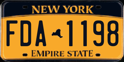 NY license plate FDA1198