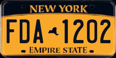 NY license plate FDA1202