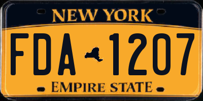 NY license plate FDA1207