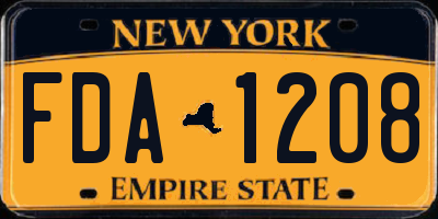 NY license plate FDA1208