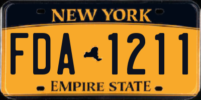 NY license plate FDA1211