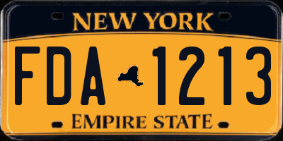 NY license plate FDA1213