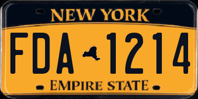 NY license plate FDA1214