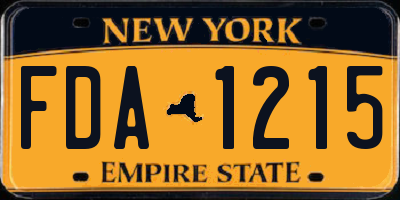 NY license plate FDA1215