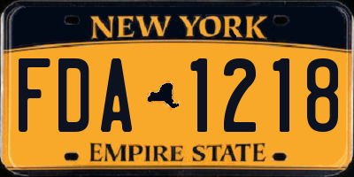 NY license plate FDA1218