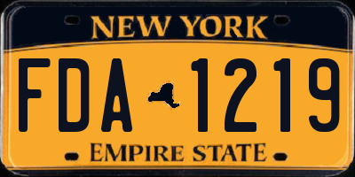NY license plate FDA1219