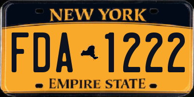 NY license plate FDA1222