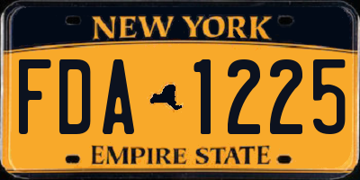 NY license plate FDA1225
