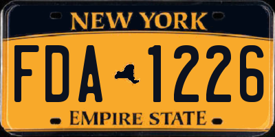 NY license plate FDA1226