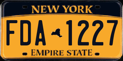 NY license plate FDA1227