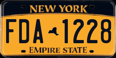 NY license plate FDA1228