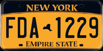 NY license plate FDA1229