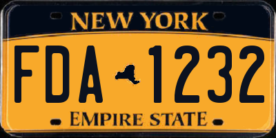NY license plate FDA1232