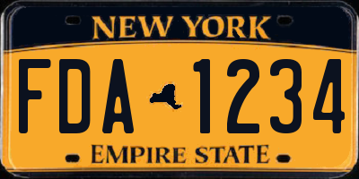 NY license plate FDA1234