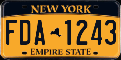 NY license plate FDA1243