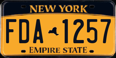 NY license plate FDA1257