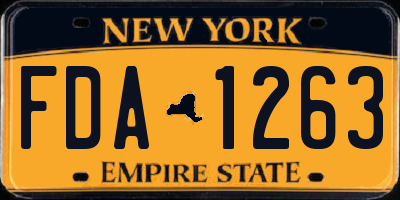 NY license plate FDA1263