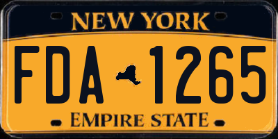 NY license plate FDA1265