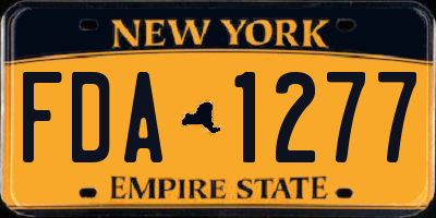 NY license plate FDA1277