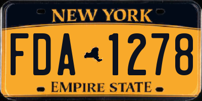 NY license plate FDA1278