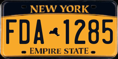 NY license plate FDA1285
