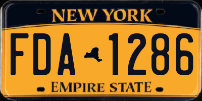 NY license plate FDA1286