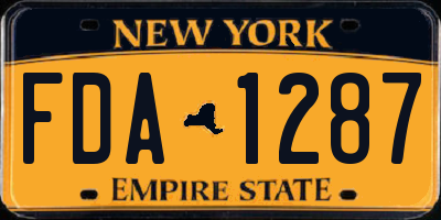 NY license plate FDA1287