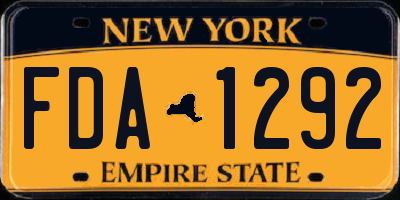 NY license plate FDA1292